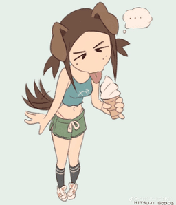 dog girl icecream