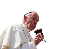 Papa Francisco tomando mate