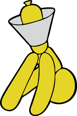 Yellow Dog With Cone