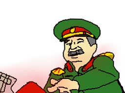 Stalin pressing red button