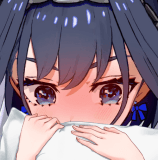 blushy shy anime girl